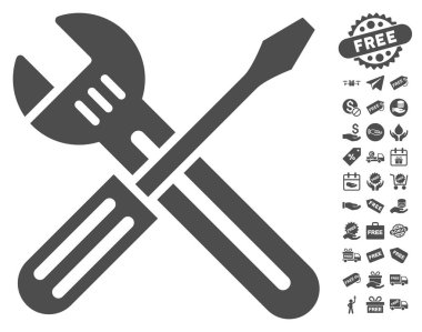 Somun anahtarı ve tornavida simgesi ücretsiz bonus