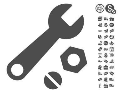 İngiliz anahtarı ve fındık simgesi ücretsiz bonus