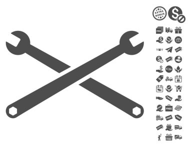 Ücretsiz Bonus simgesiyle yuvalı eğri somun anahtarları