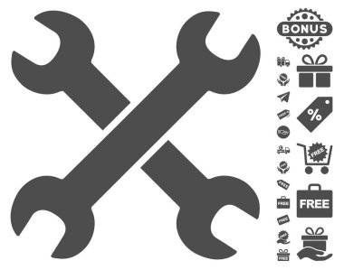 Ücretsiz Bonus simgesiyle yuvalı eğri somun anahtarları