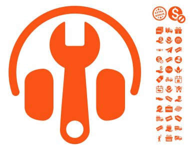 İngiliz anahtarı simgesini Ücretsiz Bonus ile ayarlama kulaklık