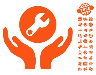 İngiliz anahtarı bakım simgesini ücretsiz bonus