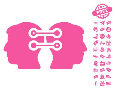 Çift kafa arabirimi bağlantı simgesi ücretsiz Bonus