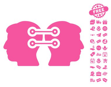 Çift kafa arabirimi bağlantı simgesi ücretsiz Bonus