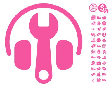 İngiliz anahtarı simgesini Ücretsiz Bonus ile ayarlama kulaklık