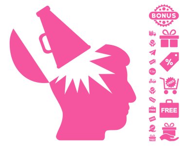 Ücretsiz Bonus ile açık beyin megafon simgesi