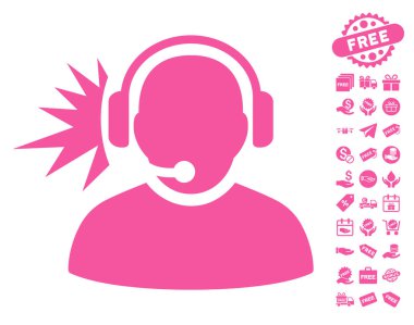 Ücretsiz Bonus ile operatör kulaklık sinyal simgesi