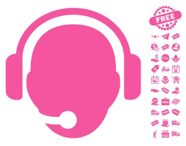 Ücretsiz Bonus ile operatör kafa simgesi