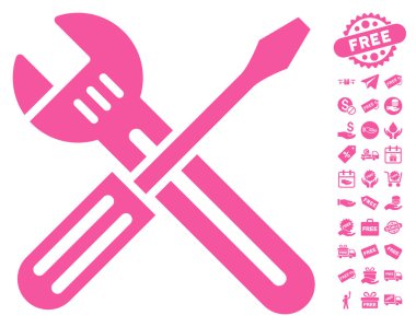 Somun anahtarı ve tornavida simgesi ücretsiz bonus