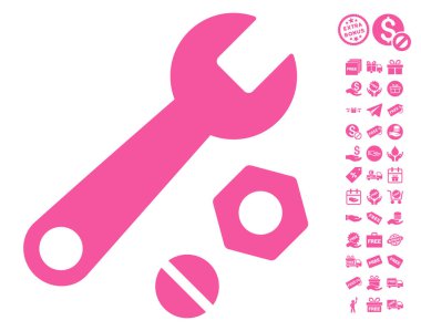 İngiliz anahtarı ve fındık simgesi ücretsiz bonus