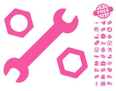 İngiliz anahtarı ve fındık simgesi ücretsiz bonus