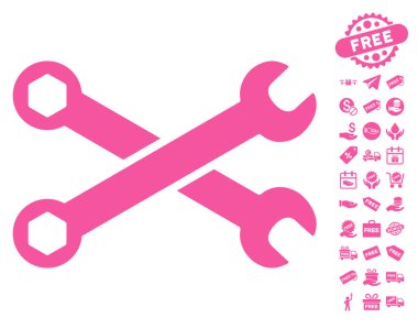 Ücretsiz Bonus simgesiyle yuvalı eğri somun anahtarları