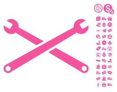 Ücretsiz Bonus simgesiyle yuvalı eğri somun anahtarları