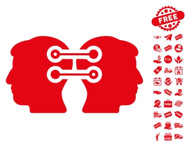 Çift kafa arabirimi bağlantı simgesi ücretsiz Bonus