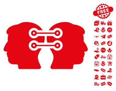 Çift kafa arabirimi bağlantı simgesi ücretsiz Bonus