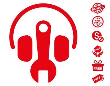 İngiliz anahtarı simgesini Ücretsiz Bonus ile ayarlama kulaklık