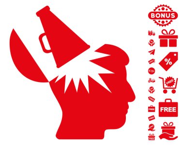 Ücretsiz Bonus ile açık beyin megafon simgesi