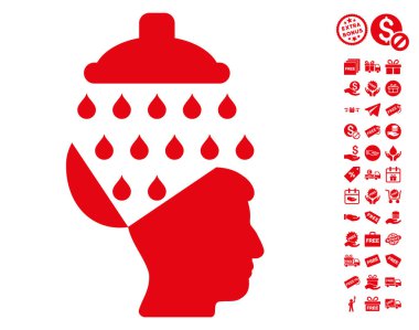 Ücretsiz Bonus ile açık beyin duş simgesi