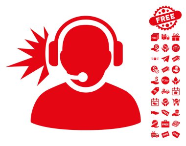 Ücretsiz Bonus ile operatör kulaklık sinyal simgesi