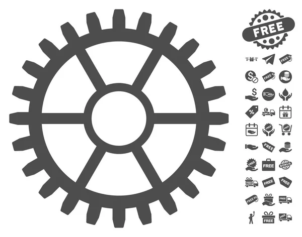 Uhr Rad-Symbol mit kostenlosem Bonus — Stockvektor
