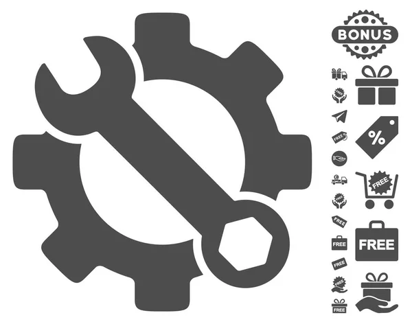 Ícone de ferramentas de serviço com bônus grátis — Vetor de Stock