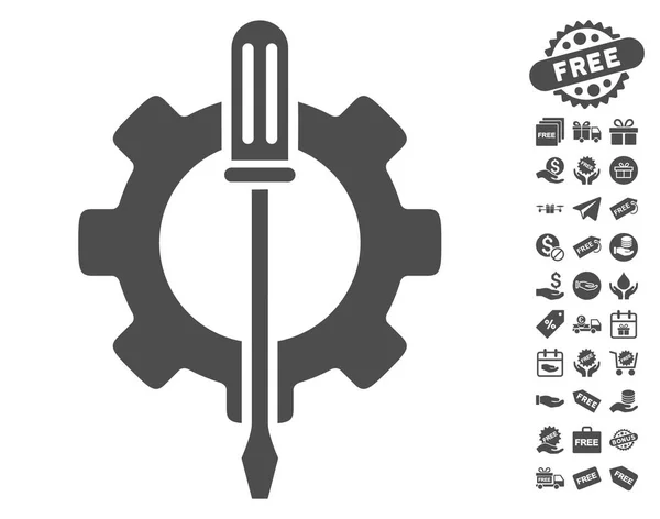 Tuning Options Gear Icon with Free Bonus — стоковый вектор