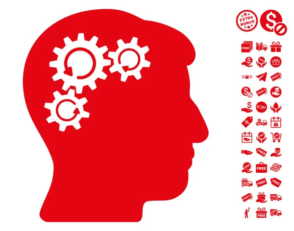 Піктограма обертання розуму з безкоштовним бонусом — стоковий вектор