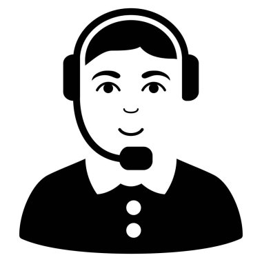 Çağrı Merkezi operatörü düz vektör simgesi