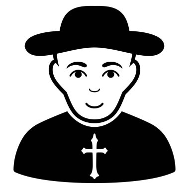 Christian Priest düz vektör simgesi