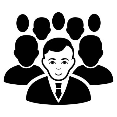 Kalabalık düz vektör simgesi