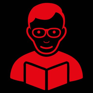 Okuyucu düz vektör simgesi