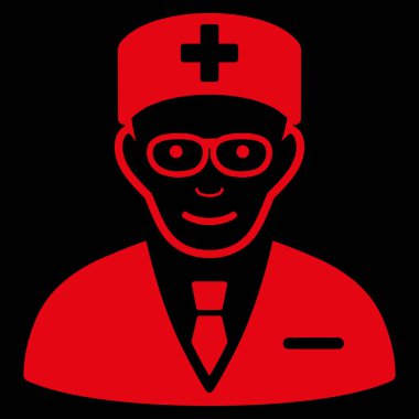 Baş hekim düz vektör simgesi