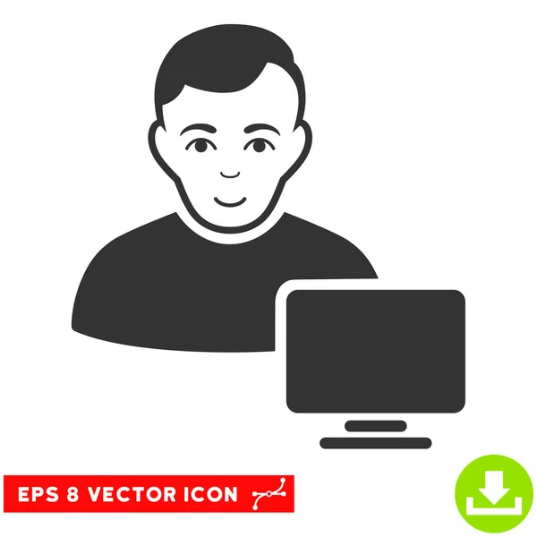 Számítógép-rendszergazda Eps Vector Icon — Stock Vector