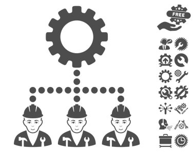 Servis personeli vektör simge araçları Bonus ile