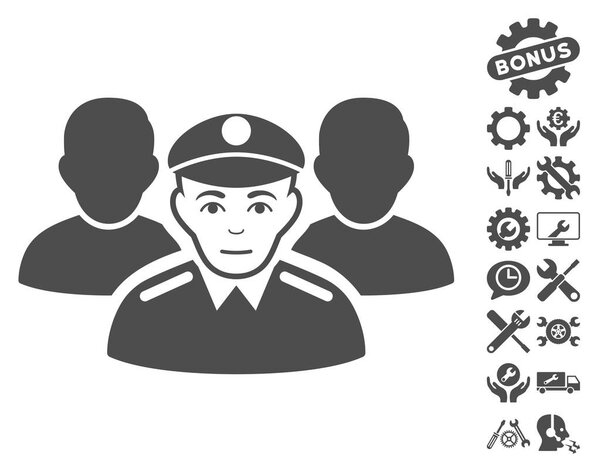 Командная векторная икона армии с бонусом "Инструменты"

