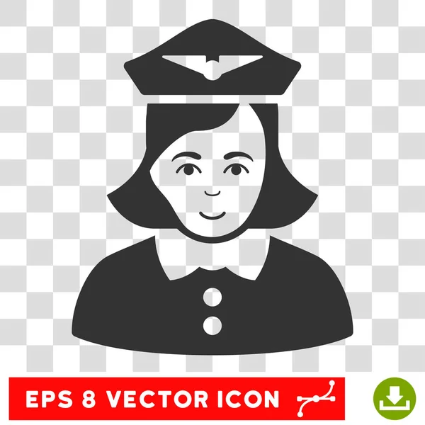 Aeronave Stewardess Vector EPS Icon — Vetor de Stock