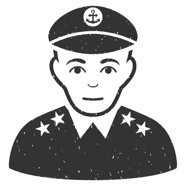 Military Captain Grainy Texture Icon — Stock Vector