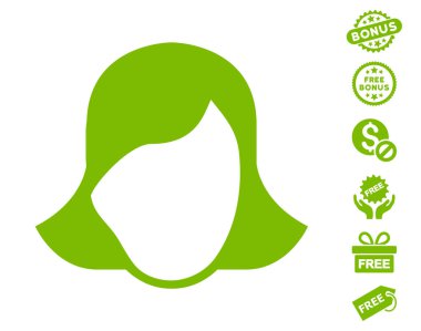 Ücretsiz Bonus ile Bayan yüz şablon simgesi