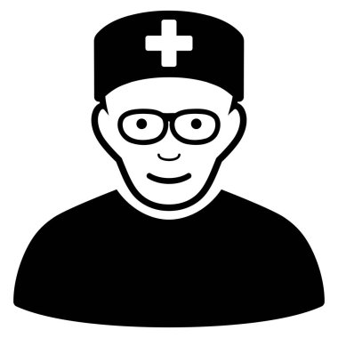 Tıbbi uzman düz vektör simgesi