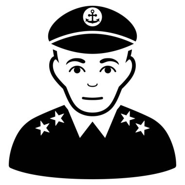 Askeri Kaptan düz vektör simgesi