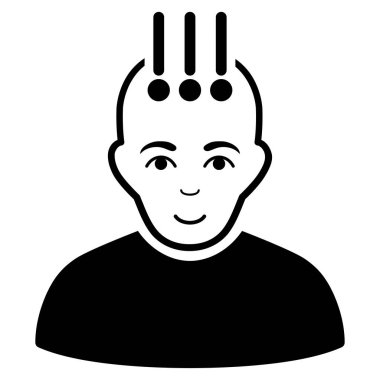 Sinirsel arayüz düz vektör simgesi