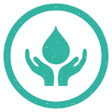 Kan bağışı yuvarlak grenli simgesi eller