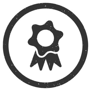 Ödülü mühür grenli simgesi yuvarlak