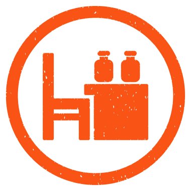 Eczacı masası grenli simgesi yuvarlak