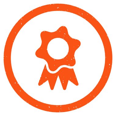 Ödülü mühür grenli simgesi yuvarlak