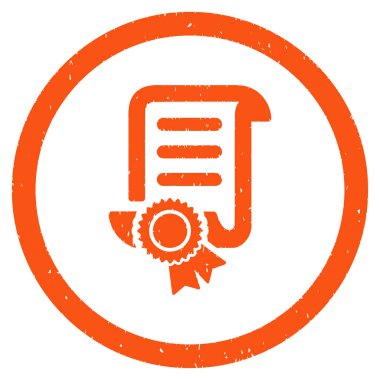 Kaydırma belge grenli simgesi yuvarlak sertifikalı