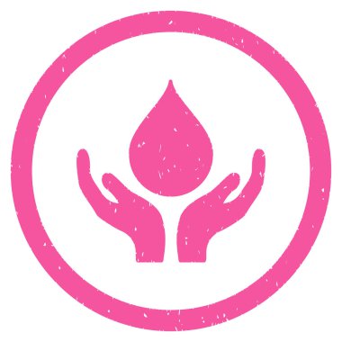 Kan bağışı yuvarlak grenli simgesi eller