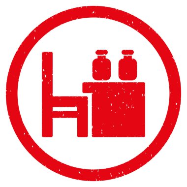 Eczacı masası grenli simgesi yuvarlak