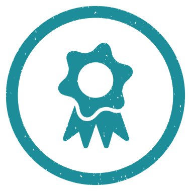 Ödülü mühür grenli simgesi yuvarlak