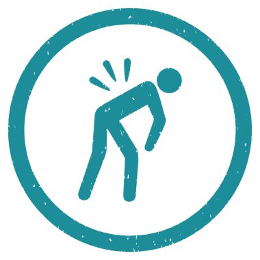 Sırt ağrısı grenli simgesi yuvarlak